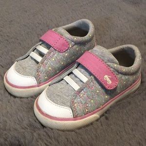 See Kai Run Velcro sneakers size 6 gray polka dot
